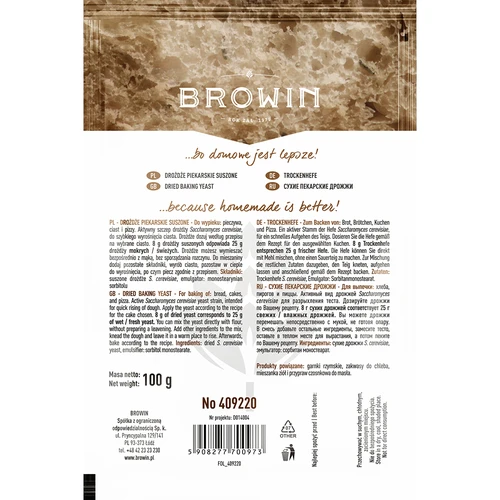 Džiovintos kepyklinės mielės, 100 g - 2