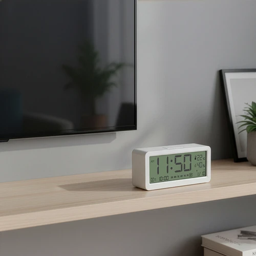 Elektroninė meteorologinė stotelė Soens – balta, su laikrodžiu ir kalendoriumi - 9