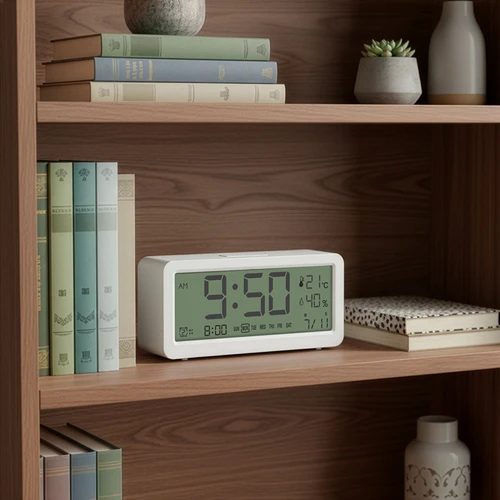 Elektroninė meteorologinė stotelė Soens – balta, su laikrodžiu ir kalendoriumi - 8