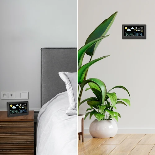 Elektroninė orų stotelė – belaidė, su jutikliu, juoda - 11