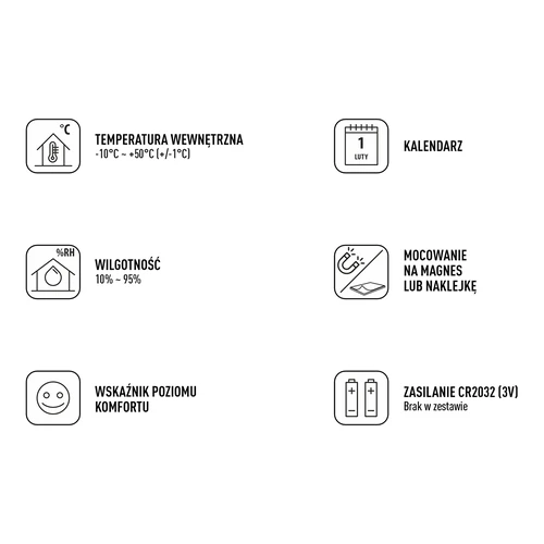 Elektroninis kambarinis termometras, baltas - 8