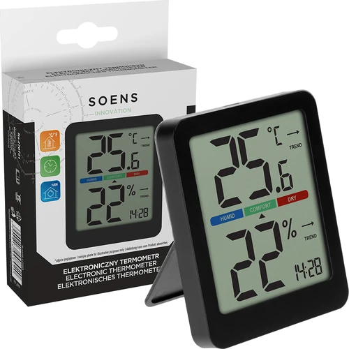 Elektroninis kambario termometras, juodas - 8