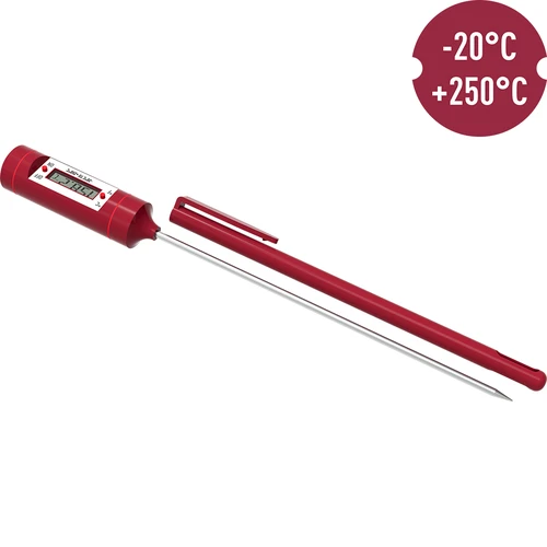 Elektroninis maistinis termometras su LCD (nuo −20 °C iki +250 °C), raudonas - 3