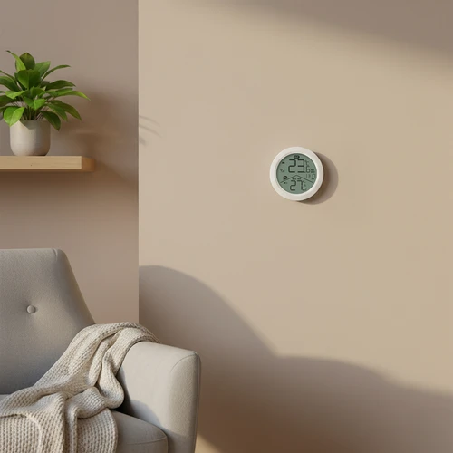 Elektroninis Soens termometras – su išoriniu jutikliu, apvalus, baltas - 8