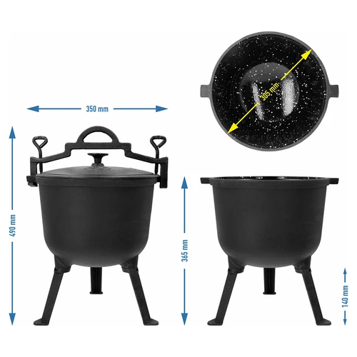 Emaliuotas ketaus katilas, 10 l - 5