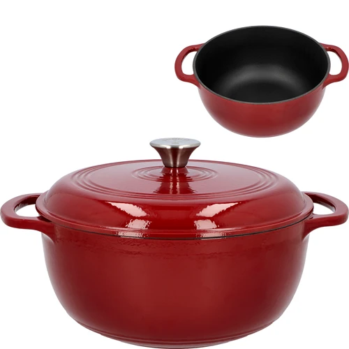 Emaliuotas ketaus puodas - bordo, 5,8L