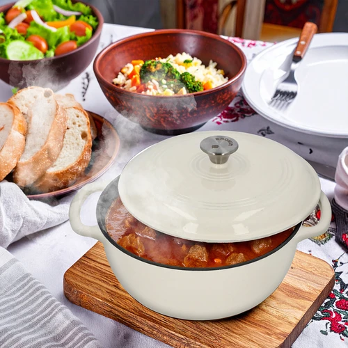 Emaliuotas ketaus puodas - ecru, 5,8 l - 7