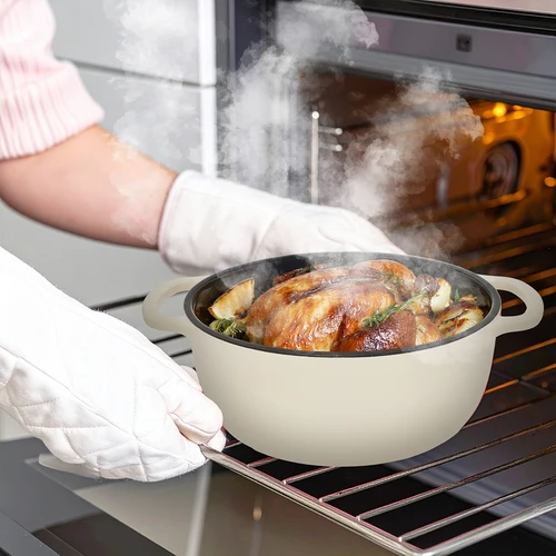 Emaliuotas ketaus puodas - ecru, 5,8 l - 8