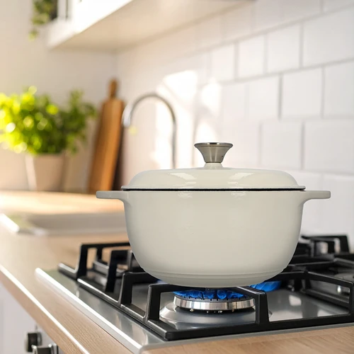 Emaliuotas ketaus puodas – ekri, 4 l - 9