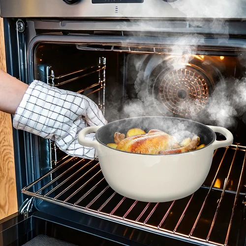 Emaliuotas ketaus puodas - ekriu, 4 l - 8