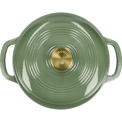 Emaliuotas ketaus puodas - šalavijų spalvos, 4 l - 3