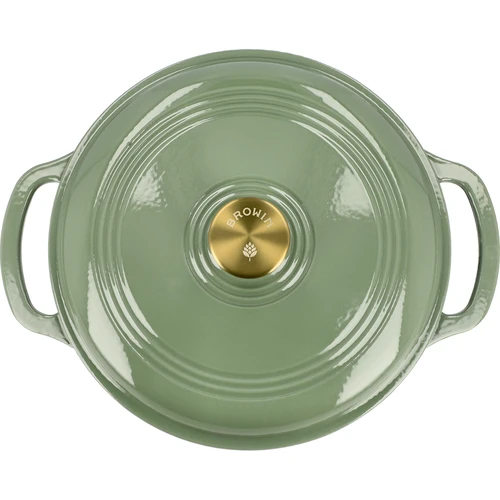 Emaliuotas ketaus puodas – šalavijų spalvos, 5,8 l - 3