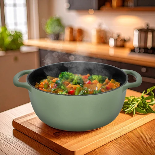 Emaliuotas ketaus puodas – šalavijų spalvos, 5,8 l - 7