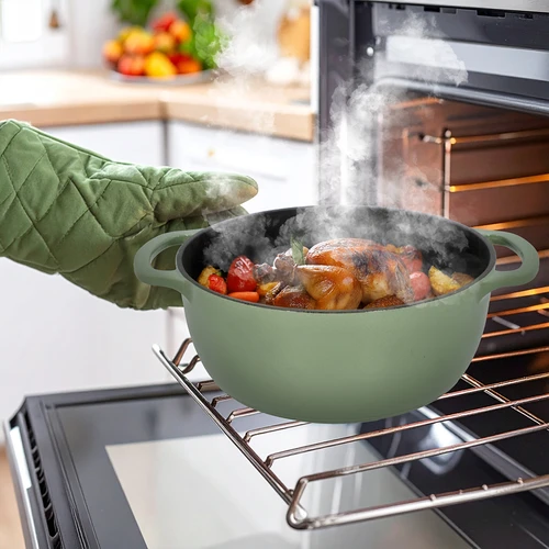 Emaliuotas ketaus puodas – šalavijų spalvos, 5,8 l - 8