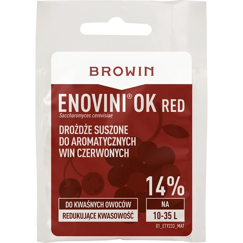 Enovini® OK RED - drożdże winiarskie obniżające kwasowość 7 g  - 1 