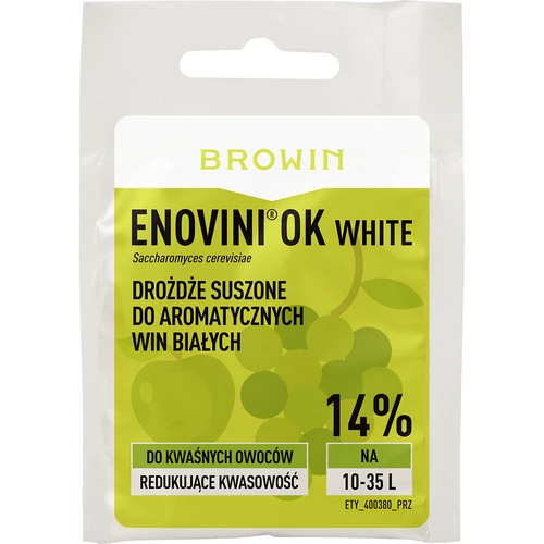 Enovini® OK WHITE - drożdże winiarskie obniżające kwasowość 7 g