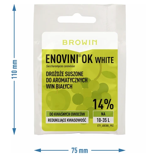 Enovini® OK WHITE - rūgštingumą mažinančios vyno mielės 7 g - 5