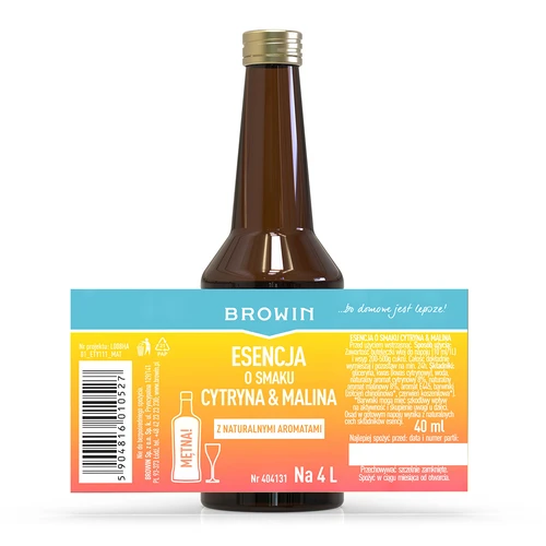 Esencja o smaku cytrynowo-malinowym - 40 ml, na 4L - 4