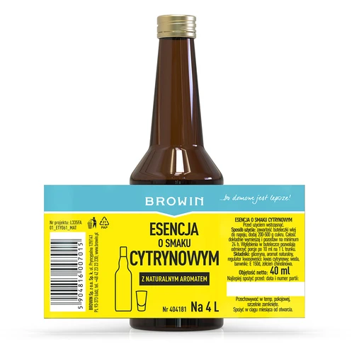 Esencja o smaku cytrynowym z naturalnym aromatem na 4 L - 40 ml - 6