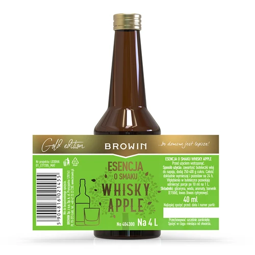 Esencja o smaku Whisky Apple - 40 ml, na 4L - 4