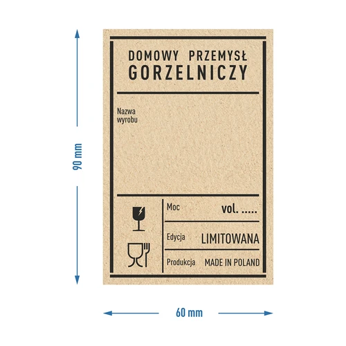 Etykiety samoprzylepne 60x90 mm na butelki, wódkę, PRL, 20 szt. - 4