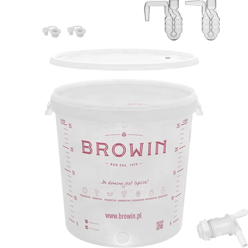 Fermentacinis indas 30 l su dangčiu ir čiaupu