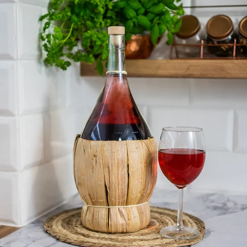 Fiasco vyno butelis su pintu apvalkalu - 2 l - 3