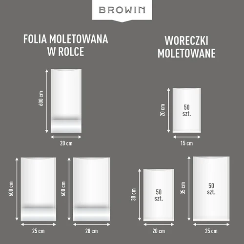 Folia moletowana w rękawie – do zgrzewarki próżniowej, 28x600cm - 15
