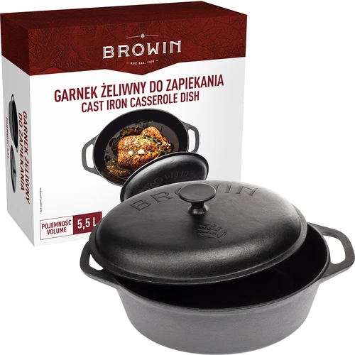 Garnek żeliwny do zapiekania, 5.5 L - 5