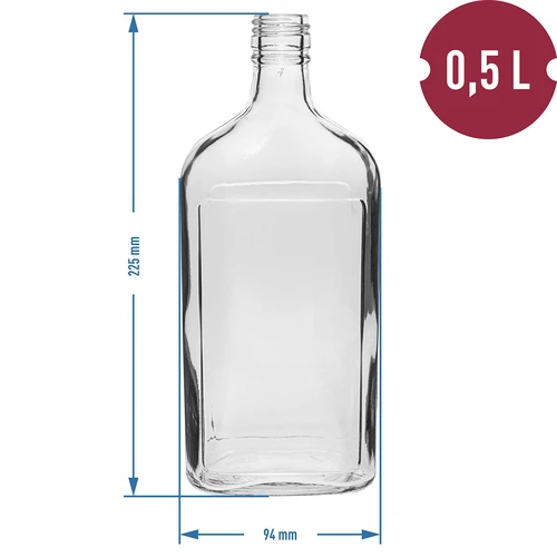 Gertuvės formos butelis 500 ml su užsukamu kamšteliu, 6 vnt. - 11