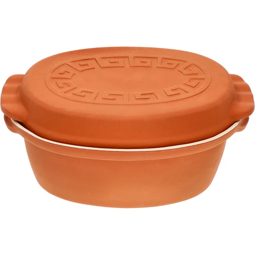 Glazūruotas romėniškas puodas 4,5 L (meandrai) - 2