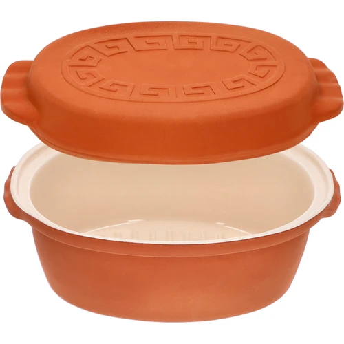 Glazūruotas romėniškas puodas 4,5 L (meandrai) - 3