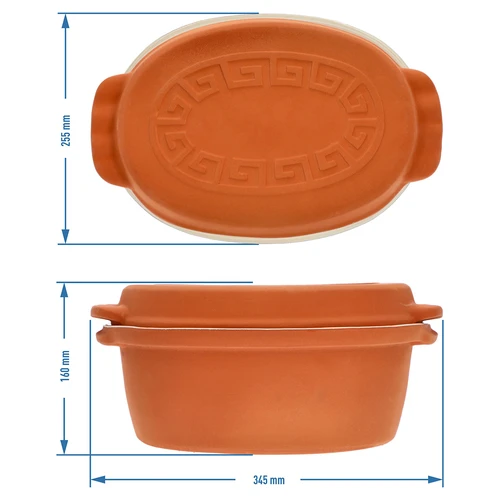 Glazūruotas romėniškas puodas 4,5 L (meandrai) - 9