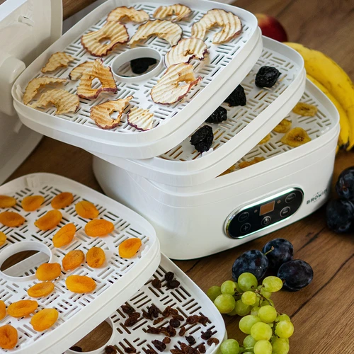 Grybų, vaisių, daržovių ir žolelių džiovintuvas su temperatūros reguliavimu, 240 W, baltas - 19