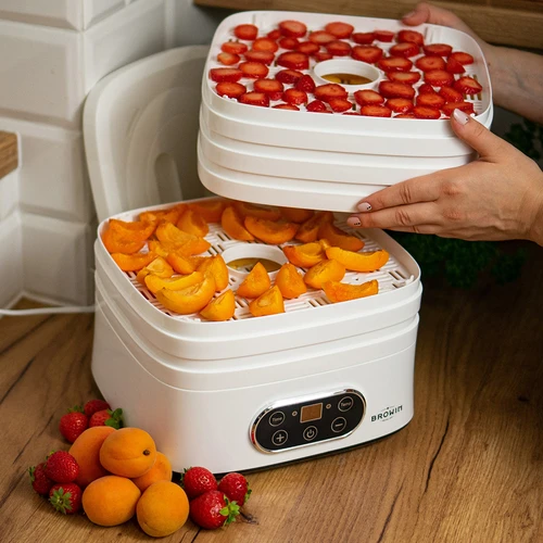 Grybų, vaisių, daržovių ir žolelių džiovintuvas su temperatūros reguliavimu, 240 W, baltas - 20