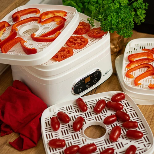 Grybų, vaisių, daržovių ir žolelių džiovintuvas su temperatūros reguliavimu, 240 W, baltas - 21