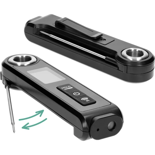 Infraraudonųjų spindulių virtuvinis termometras, kompaktiškas, su sulankstomu zondu - 4