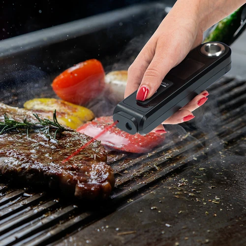 Infraraudonųjų spindulių virtuvinis termometras, kompaktiškas, su sulankstomu zondu - 14