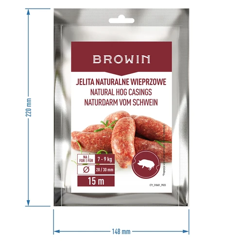 Jelita naturalne wieprzowe - kaliber 28/30mm, 15m - 5