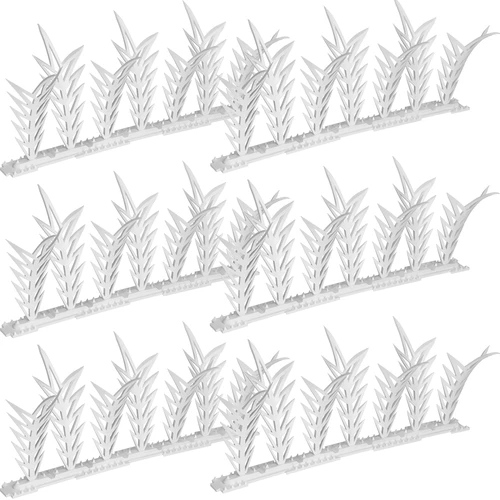 Juostos su spygliais paukščiams atbaidyti, dekoratyvinės, baltos – iš plastiko, 6 vnt. - 2