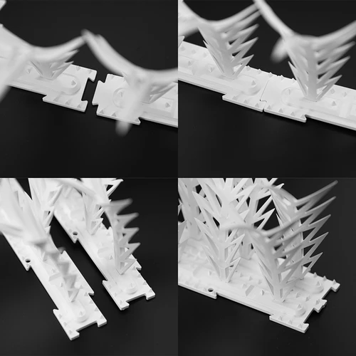 Juostos su spygliais paukščiams atbaidyti, dekoratyvinės, baltos – iš plastiko, 6 vnt. - 5