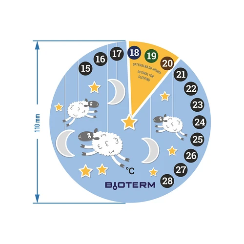 Kambario termometras, skystųjų kristalų, vaikiškas Ø 11 cm - 2