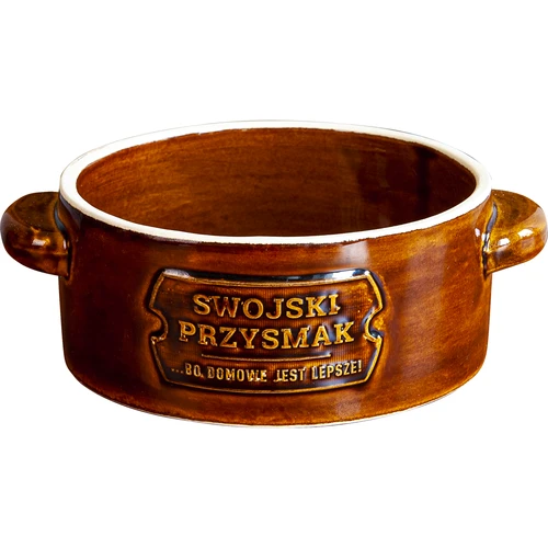 Kamionka - garnek na smalec, okrągły z pokrywką,1 L - 2