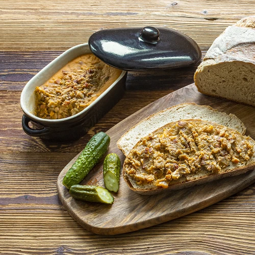 Kamionka - garnek na smalec, podłużny z pokrywką 0,75L - 4