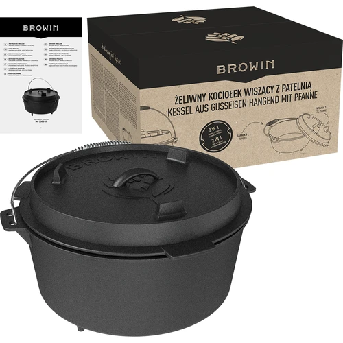 Ketaus pakabinamas katilas su keptuve - 9