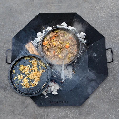 Ketaus pakabinamas katilas su keptuve - 11