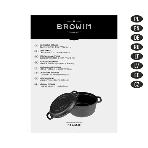 Ketinis puodas su keptuve, 5 L + 1 L - 12