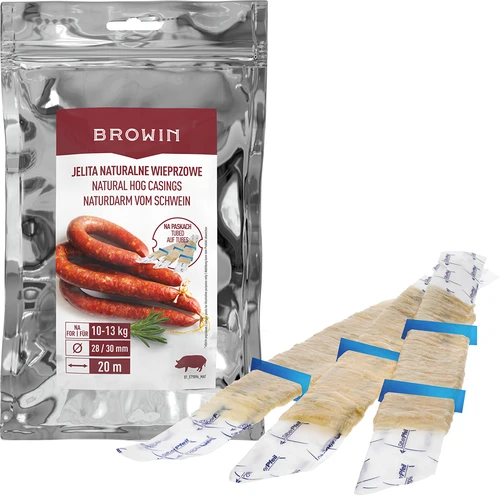 Kiaulės žarnų apvalkalai ant juostelių 28/30, 20m - 3