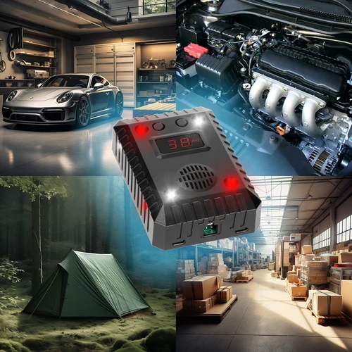 Kiaunių ir graužikų atbaidytuvas automobiliams ir patalpoms (ultragarsas + LED) - 14