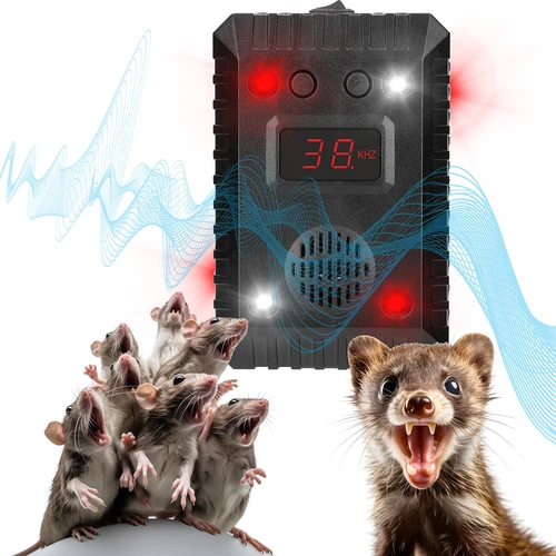 Kiaunių ir graužikų atbaidytuvas automobiliams ir patalpoms (ultragarsas + LED) - 16